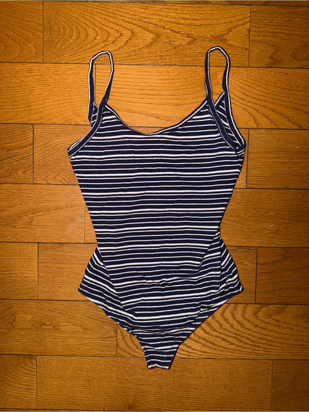 Navy and White Striped Bodysuit